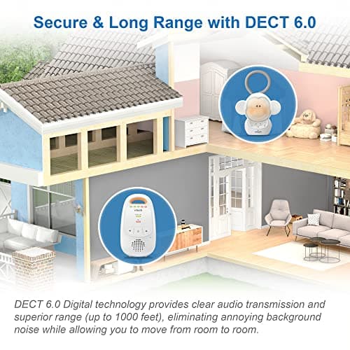 VTech DM1411 Audio Baby Monitor & Portable Soother Dual-Unit Rechargeable Battery, Long Range, Soft-Glow Night Light, Soothing Sounds & Lullabies, Digital Wireless Transmission, Sound Indicator 6