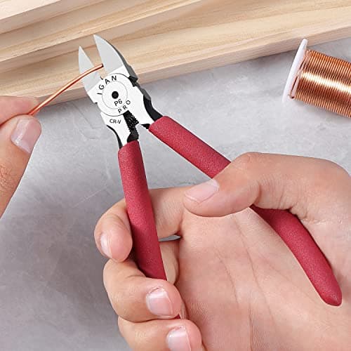 IGAN-P6 6-inch Ultra Sharp & Powerful Side Cutter Clippers with Longer Flush Cutting Edge, Ideal Wire Snips for Crafting, Floral, Electrical & Any Clean Cut Needs 6