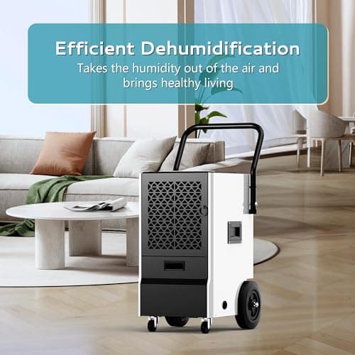 EUHOMY 160 Pints Commercial Dehumidifier for Basement,Large Dehumidifier for Basement With Drain Hose,Timer and 4 Wheels,Industrial Dehumidifiers for Flood Repair,Drying Basement,Warehouse and Factory 7