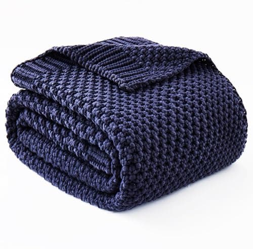 Topcee Knitted Weighted Blanket - 60"x80" 20lbs Queen Size Cooling Chunky Knit Heavy Blanket for Adults Cable Yarn Knit Decorative No Beads Soft Cozy and Cooling Weighted Throw Machine Washable