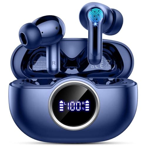 Wireless Earbuds Bluetooth 5.4 Headphones, 2025 Hi-Fi Stereo Bass Ear Buds, 4 ENC Noise Cancelling Mic 36Hrs USB-C in-Ear Earphones IP7 Waterproof Sport Workout for Laptop Pad Android iOS Phone, Blue
