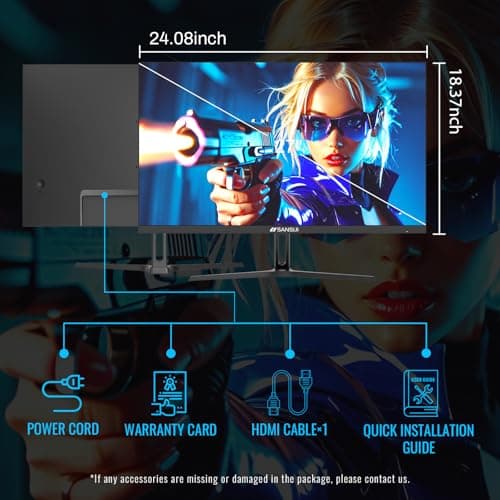 SANSUI 27 Inch IPS Gaming Monitor | 165Hz 1ms Computer Monitor with Built-in Speakers for PS5 - DP1.4 | HDMI 2.0 | FHD 1080P | HDR | VESA Mount Support | Eye Cares | Free Sync | Black (G27F2S) 9