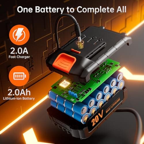 20V Cordless Drill Set, Electric Power Drill with Battery 2.0Ah and Charger, Home Drill 3/8-Inch Keyless Chuck, 2 Variable Speed, 25+1 Position, 42pcs Drill Driver Bits/Screws for DIY 8