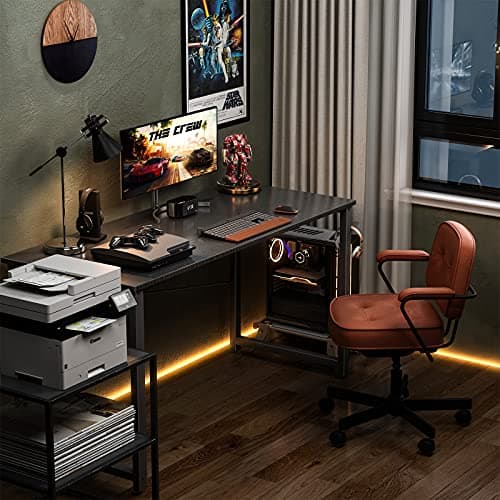ODK 47.2 Inches Computer Desk for Home Office, Office Table for Small Spaces, Writing Desk with Headphone Hooks, Black 5