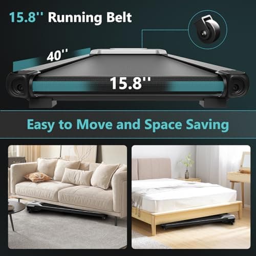 Walking Pad with Incline, Under Desk Treadmill for Home Office, 2.5HP Portable Treadmills with Panel & Remote Control, 4 in 1 Walking Running Machine Manual Incline, Compact Treadmill 265LB Capacity 7