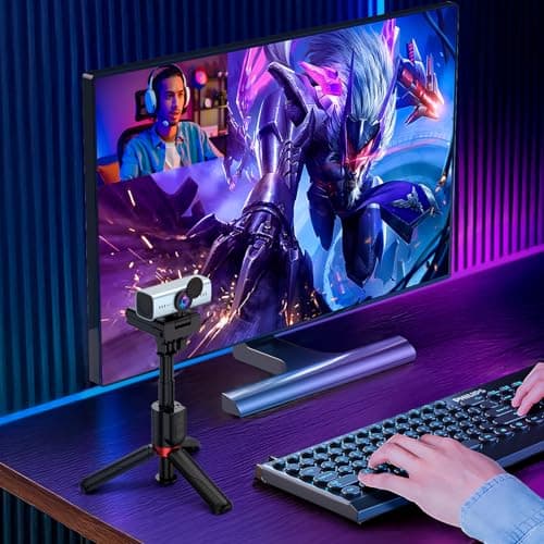 UHD Ultra 4K Webcam for PC, PDAF Autofocus, Privacy Cover, Dual Noise-Canceling Mics, Auto Light Correction, USB Plug&Play Web Cams, Type-C Adapter, Remote Control, Computer Camera for Live Streaming 8