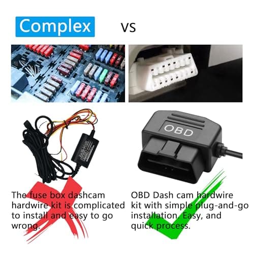 CERRXIAN OBD Power Cable for Dash Camera OBD2 to Type C Adapter Hardwire Charger Cable 24 Hours Surveillance/Acc Mode with Low Voltage Protection 13-40V to 5V 3A (11.5FT/3.5M) (Right Angle USB C) 7