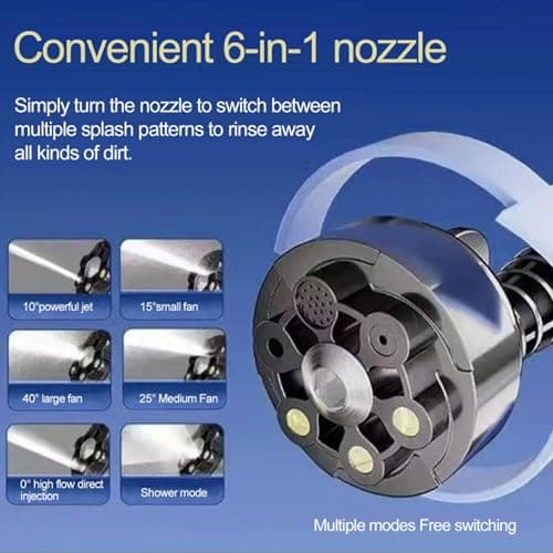 Cordless Pressure Washer, 980PSI Brushless Motor Portable Pressure Washer with 2 x 4.0Ah Batteries, LED Touch Screen, 6-in-1 Nozzle for Watering, Cleaning, Car Washing, Floor Washing 6