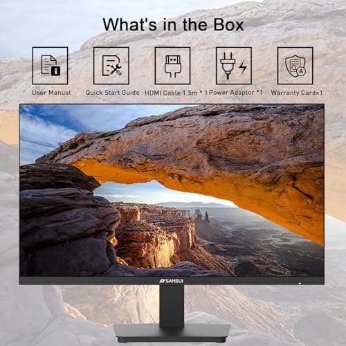 SANSUI Monitor 24 Inch 100Hz PC Monitor, HDMI VGA Ports VESA Mount, FHD Computer Monitor Ultra-Slim Ergonomic Tilt Eye Care for Home Office (ES-24F2, HDMI Cable Included) 6