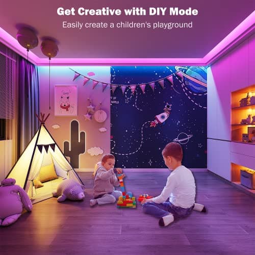 Leeleberd Led Lights for Bedroom 100 ft (2 Rolls of 50ft) Music Sync Color Changing RGB Led Strip Lights with Remote App Control Bluetooth Led Strip, Lights for Room Home Kitchen Party Decor 5