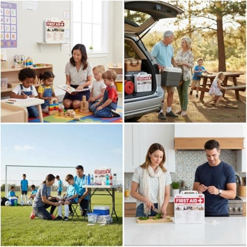 M2 BASICS Premium 321 Piece First Aid Kit, All Purpose Kit with Hard Case for Home, Car, Business, School, Office & Vehicle 5