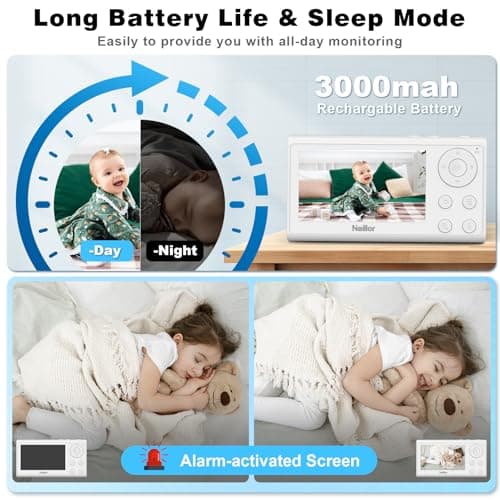Baby Monitor, 4.3" Video Baby Monitor with 1080P Camera, Smart 2.4G WiFi Audio Monitor with Remote PTZ, Night Vision, 2-Way Talk, Sleep Mode, RGB Night Lights, Lullabies & 1000ft Range, APP Control 5