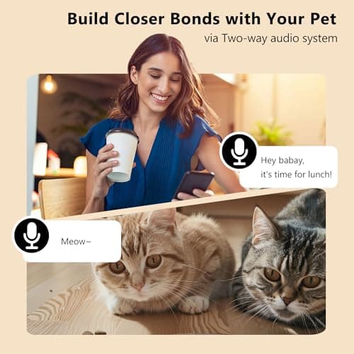 Sandpoy Automatic Cat Feeder with Camera, 1080P Live Video with Night Vision, 6L/25 Cups Timed Cat Food Dispenser for Remote Feeding, 2-Way Audio, Pet Feeder for Cats and Dogs with App Control 4