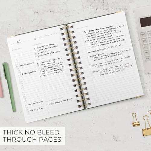 Aesthetic Daily Planner And Notebook With Hourly Schedule - Beautiful Spiral To do List Notepad For Work/Home to Organize Tasks And Appointments - Stylish School/Office Supplies Book For Women 6