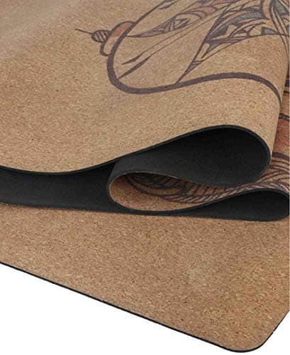 Shakti Warrior Akasa cork yoga mat - Artist Designed, Premium eco friendly mats, Non Slip, Non toxic, Great For Regular & Hot Yoga, Pilates and Workouts (72 inch x 24 inch x 3mm thick) 7