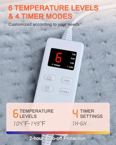 Heating Pad for Back Pain Relief, Extra-Large 12"x24"+26" Extendable Electric Heating Pad for Period Cramps with Belt, Auto Shut Off, Machine Washable, Portable Moist Heating Pad for Women & Men 5