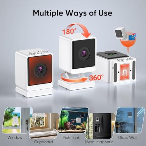 Window Camera, 3MP 2K Home Security Camera for Indoor Glass Monitoring, 2.4GHz & 5GHz WiFi Wireless, AI Color Night Vision, Human & Motion Detection, 24/7 Recording, Easy & Quick Window Mount (1 Pack) 6