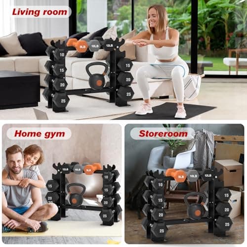 Dumbbell Rack Stand Only, Weight Rack for Home Gym Dumbbells, 5 Tier 450LBS Capacity Weight Holder Organizer, Weight Storage Racks Suitable for 1-45 LBS (Black) 9