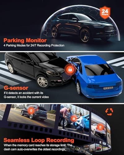 Real 4K Dash Cam Front and Rear, 5.8GHz Wi-Fi GPS, Dual Camera HDR with Top-Level Sensor, 3.3'' IPS Screen, Super Night Vision, G-Sensor, Parking Mode, Dash Camera for Cars with App, Support 512GB Max 5