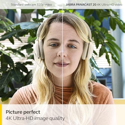 Jabra PanaCast 20 Conferencing Camera - Flexible Plug & Play Personal Video Solution Computer Webcam with AI-Powered 4K Ultra-HD, Intelligent Zoom, and Lighting Optimization - Black 6