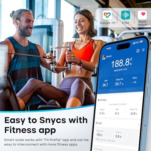 GE Smart Scale for Body Weight, BMI, Fat, Muscle Mass, Digital Bathroom Scales 500lbs Bluetooth 11.8" Large Platform Weighing Machine Health Monitor with App, Dark Blue 5