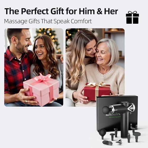 LEERCON Massage Gun Deep Tissue, Percussion Massage Gun for Pain Relief Muscle Back Massager Gun for Athletes with 8 Attachments & 6 Speeds, Gift for Men Women, Black 6