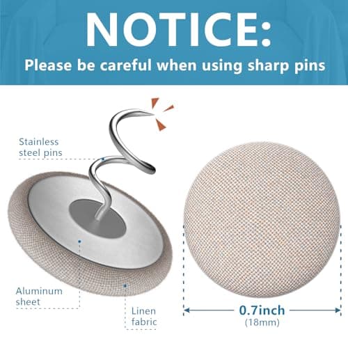 Flax Covered Button Twist Pins - for Bed Skirts Pins,Sofa,Upholstery,Armchair Caddies, Armrest Covers, Slipcovers (12, M-Light Brown 12) 8