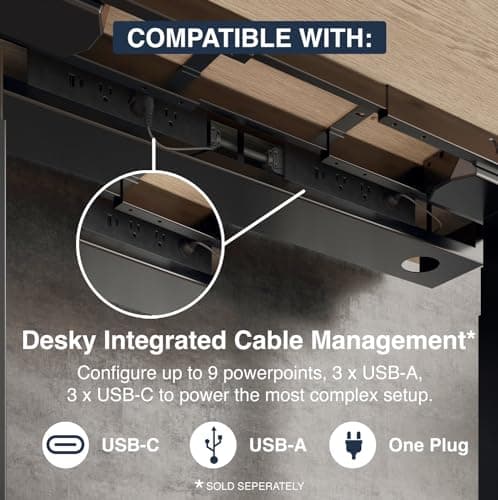 Desky Dual Mini Sit Stand 32 x 20 in Compact Desk with Dual Motors, 3-Stage Height Range, 4 Memory Presets – One-Piece Top for Home Office Sublime Teak 5