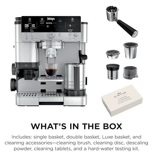 Ninja Luxe Café 3-in-1 Espresso, Drip Coffee and Cold Brew Machine | Integrated Coffee Grinder, Milk Frother, Assisted Tamper & Built-In Espresso Accessory Storage | Stainless Steel | ES601 10
