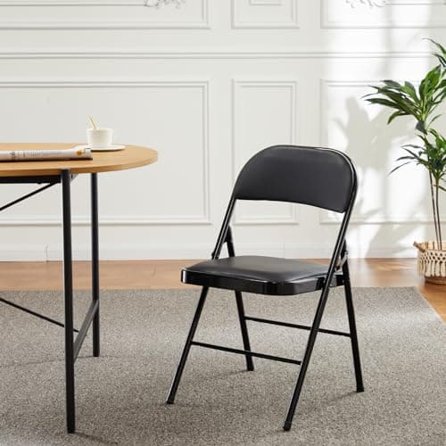 NEWBULIG Folding Chairs for Outside, Outdoor & Indoor Event, Portable, Comfortable and Lightweight, 6 Pack, Black 5