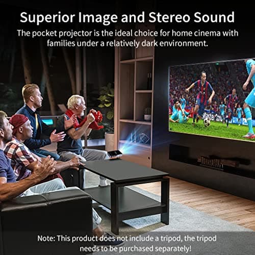 APIO 100" Clear Imaging Smart Mini DLP Pocket Projector HDMI, USB-A, High Resolution Display for Streaming Movies, Laptops, Phones, Presentation, Home & Outdoor 8