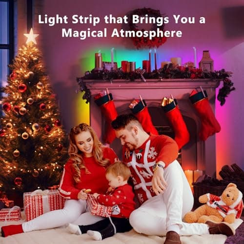 DAYBETTER Smart IC LED Strip Lights, BGRIC LED Lights for Bedroom, DIY Multiple Colors on One Line, App Control Color Changing Strip Lighting Music Sync Home Decor 16.4 ft 7