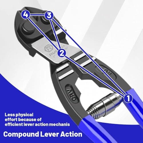 9-inch Mini Bolt Cutters Heavy Duty - Lock Cutter,Fence Cutter,CR-V Steel Blade,Spring-Loaded Design,Soft Grip & Lock for Wires, Chains, Screws, Hardware 6