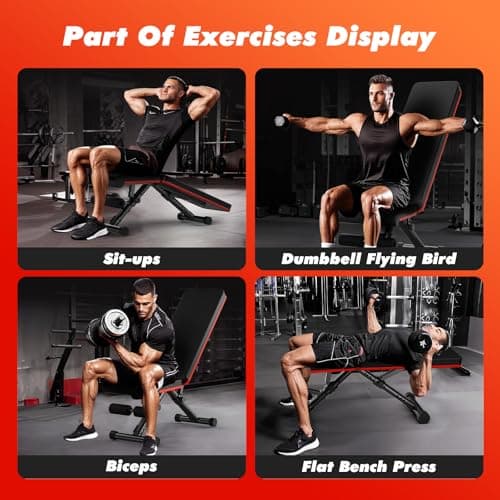 Sweetcrispy Adjustable Weight Bench for Home Gym, Foldable Incline Workout Bench Press 795 LBS Weight Capacity with Easily Adjust Pull Pin, Strength Training Fitness Equipment for Full Body Exercise 7