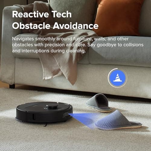 roborock Qrevo S Robot Vacuum and Mop, Self-Drying, Auto Mop Washing, 7000Pa Suction, Self-Emptying & Refilling, 10mm Auto Lifting, 200RPM Spinning Mops, Smart Obstacle Avoidance, Black 5
