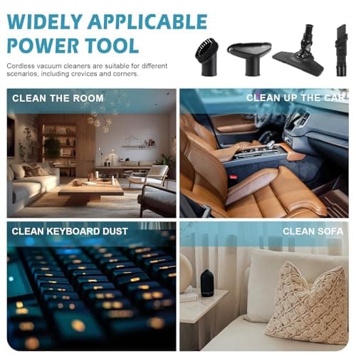 ZUYIYI Cordless Handheld Vacuum Cleaner for 18V Battery, 10.5KPa Strong Suction Portable Mini Vacuum Vac for Home Car Hardwood Floor Pet Hair Carpet (Battery NOT Included) 6