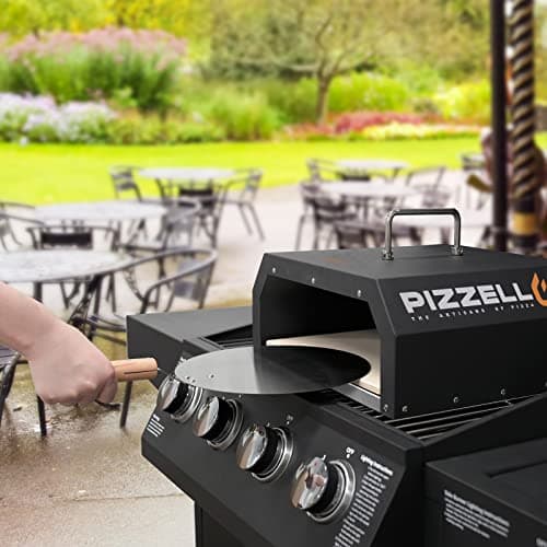 PIZZELLO 12" Outdoor Pizza Oven 4 in 1 Wood Fired 2-Layer Detachable Outside Ovens With Pizza Stone, Pizza Peel, Cover, Cooking Grill Grate, Pizzello Gusto 8