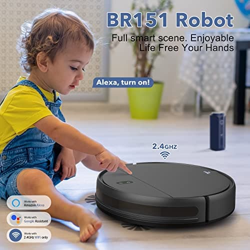 Robot Vacuum and Mop Combo, WiFi/App/Alexa, Robotic Vacuum Cleaner with Schedule, 2 in 1 Mopping Robot Vacuum with Watertank and Dustbin, Self-Charging, Slim, Ideal for Hard Floor, Pet Hair, Carpet 7
