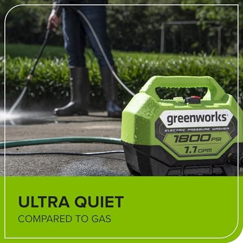 Greenworks 1800 PSI (1.1 GPM) Electric Pressure Washer PWMA Certified 8