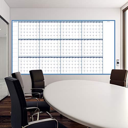 Large Dry Erase Wall Calendar - 38" x 72" - Undated Blank Reusable Yearly Calendar - Giant Whiteboard Annual Poster - Laminated Office Jumbo 12 Month Calendar 8