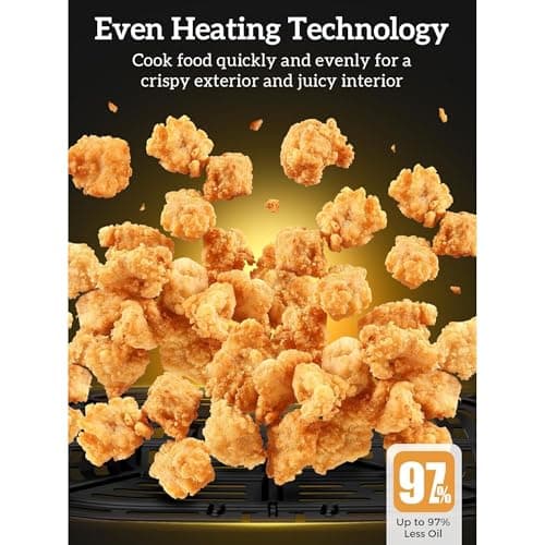 Kitchen Elite Digital Air Fryer Oven, Compact Cooker with 6 Presets and Nonstick Basket for Fast Cooking and Easy Cleanup, 5.28 Quart, Stainless Steel 5