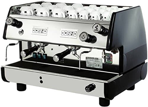La Pavoni BAR-T 2V-B Commercial 2 Group 14L Boiler Volumetric Espresso Machine, Black Side Panels, Chrome Plated Solid Brass Groups, 2 Flexible Steam Jets, Hot Water Tap with Flexible Jet, 220-240V