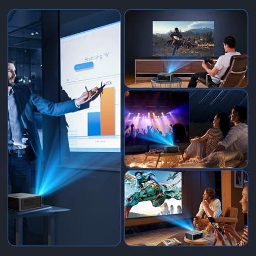 [Short Throw/2500 ANSI/E-Focus] SOPYOU 4K Decoding Projector with WiFi and Bluetooth, Outdoor Movie Projectors, Max 450" Display Home Theater, Portable Smart Proyector for iOS/Android/TV Stick/PS5 8