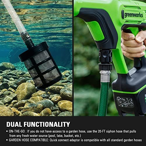Greenworks 24V (600 PSI) Portable Power Cleaner, 4.0Ah USB Battery and Charger Included 8