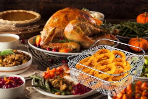 Air fryer Basket 8.19 inch Compatible for Instant Vortex,Air Fryer Accessories for COSORI,Mesh Basket 6