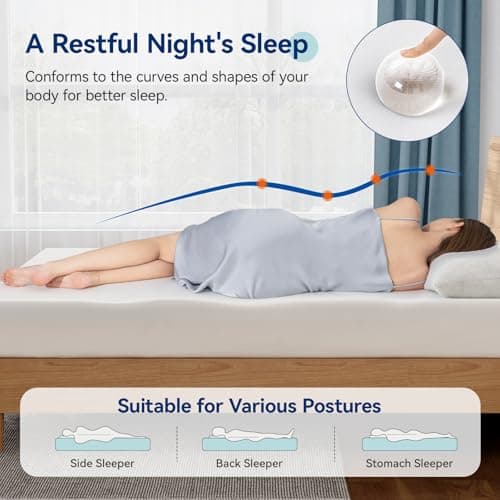 Amazon Basics Medium Firm Memory Foam Mattress, Breathable, 8 Inch, Twin, White/Grey 5