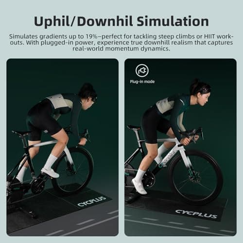 CYCPLUS R200 Smart Indoor Bike Trainer, 2200W Brushless Motor, 19% Gradient Simulator, BLE & ANT+ Dual Mode, Virtual Shifting, Uphill/Downhill Simulation, Super Silence for Realistic Indoor Cycling 5