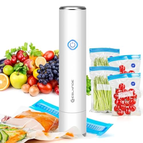 Handheld Vacuum Sealer, Portable Vacuum Sealer Machine for Food Preservation with 5pcs Reusable Zipper Vacuum Bags (1 Pump+5 Bags)