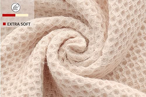 ANEWAY Kitchen Towels 100% Cotton Waffle Weave Dish Towel for Cleaning Drying Dishes Extra Absorbent and Soft, Dish Cloth,13 x 28 in(Beige-4 Pack) 6