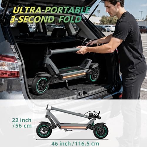 X3 Electric Scooter Adults, 800W Motor 31 MPH Top Speed Escooter, 50-Mile Long Range & 10.5" Off-Road Pneumatic Tires, Dual Brake & Dual Suspension, Foldable E-Scooter with App 6
